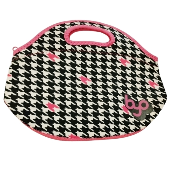 BUILT NEW YORK Insulated Cooler Lunchbag Lunchbox Black White Pink Reusable - Picture 2 of 7